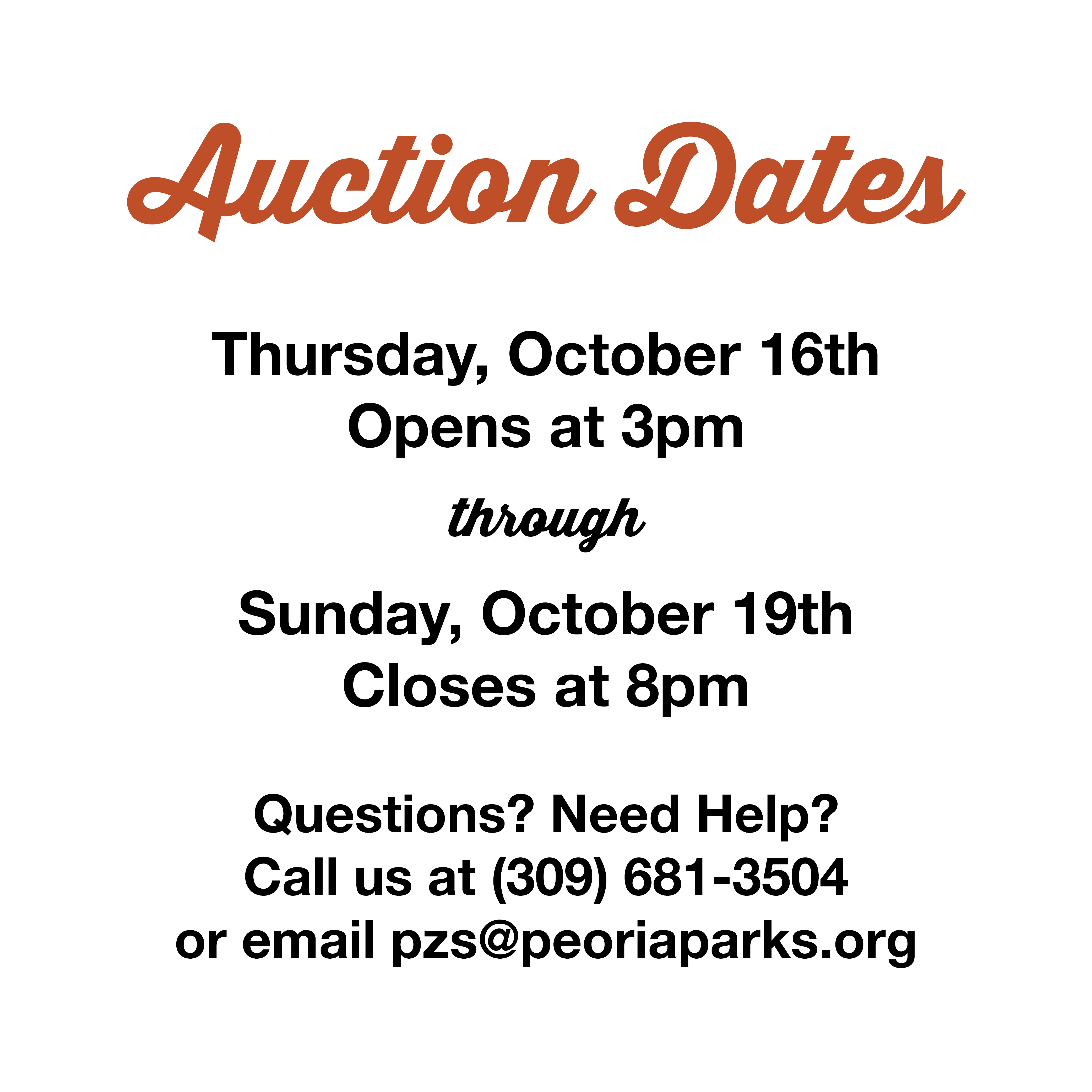 Auction Dates 2025